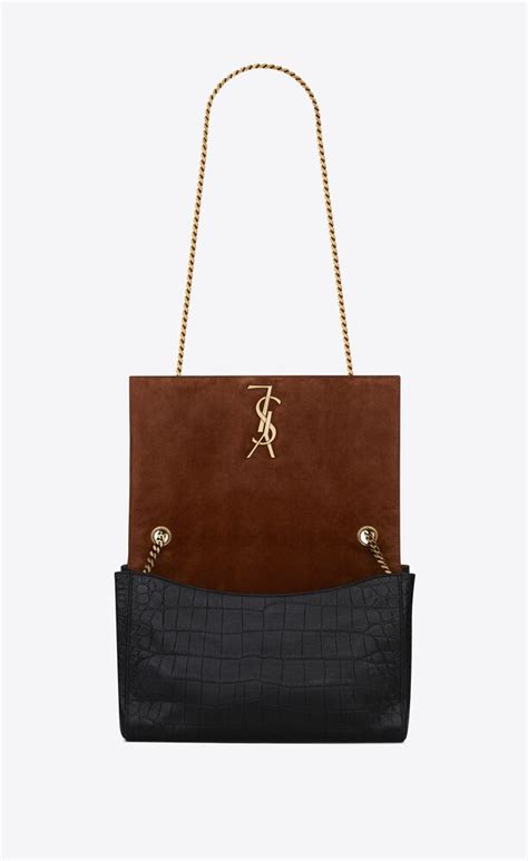 ysl crocodile embossed|Saint Laurent Kate Medium Reversible Shoulder Bag in Crocodile .